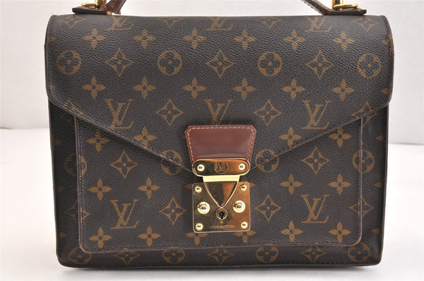 Authentic Louis Vuitton Monogram Monceau 2Way Hand Bag M51185 LV Junk 5581K