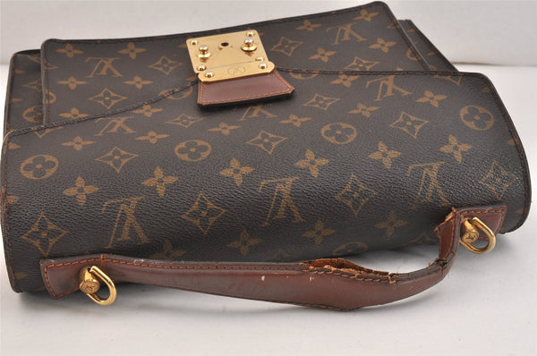 Authentic Louis Vuitton Monogram Monceau 2Way Hand Bag M51185 LV Junk 5581K