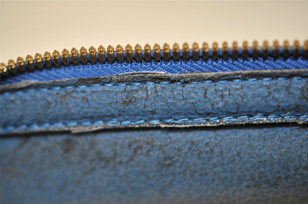 Authentic Louis Vuitton Epi Dauphine GM Cosmetic Pouch Blue M48435 LV 5584I