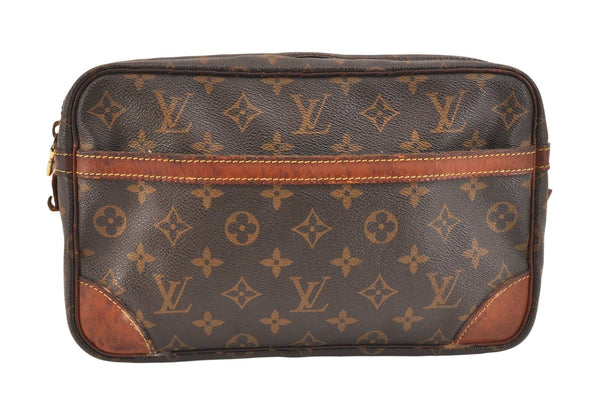 Authentic Louis Vuitton Monogram Compiegne 28 Clutch Hand Bag M51845 LV 5585K