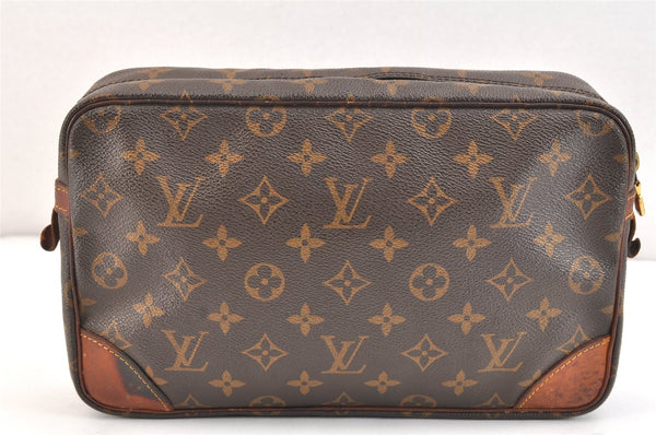 Authentic Louis Vuitton Monogram Compiegne 28 Clutch Hand Bag M51845 LV 5585K