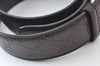 Authentic GUCCI Guccissima Interlocking Belt GG Leather 33.5" 114876 Brown 5586H