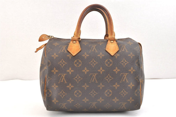 Authentic Louis Vuitton Monogram Speedy 25 Boston Hand Bag M41528 LV 5587K