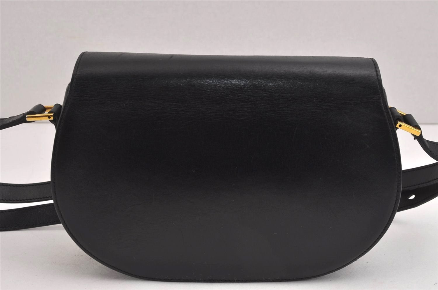 Authentic Christian Dior Shoulder Cross Body Bag Purse Leather Black CD 5588J