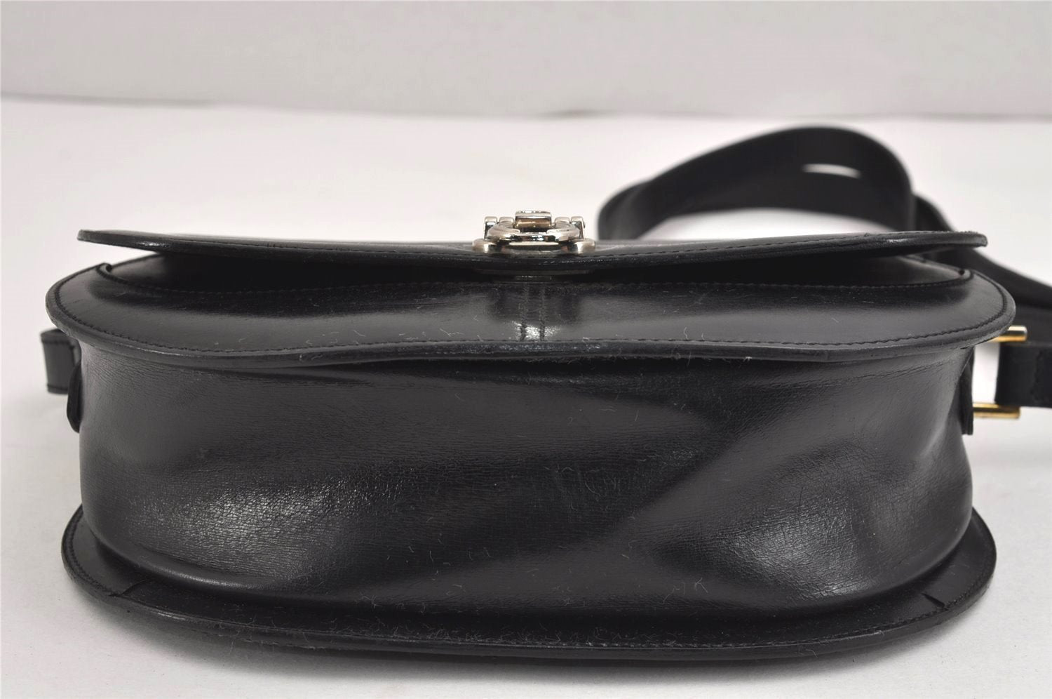 Authentic Christian Dior Shoulder Cross Body Bag Purse Leather Black CD 5588J