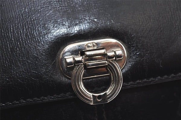 Authentic Christian Dior Shoulder Cross Body Bag Purse Leather Black CD 5588J