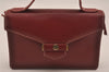 Authentic Christian Dior Vintage Hand Bag Pouch Purse Leather Red CD 5589J