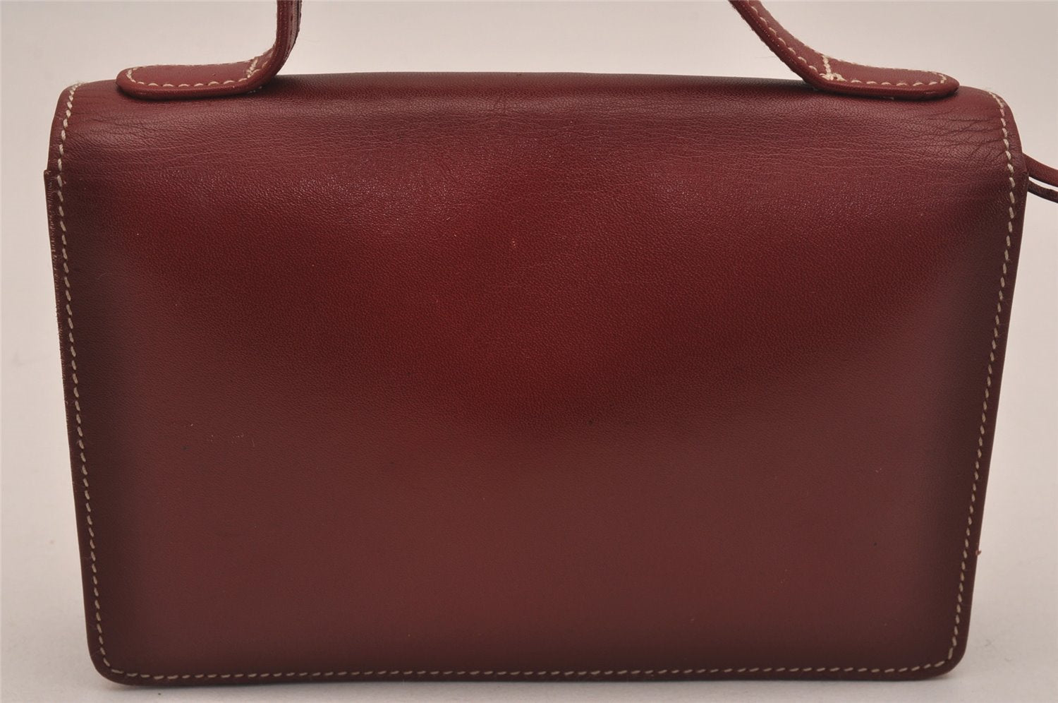 Authentic Christian Dior Vintage Hand Bag Pouch Purse Leather Red CD 5589J