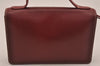 Authentic Christian Dior Vintage Hand Bag Pouch Purse Leather Red CD 5589J
