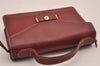 Authentic Christian Dior Vintage Hand Bag Pouch Purse Leather Red CD 5589J