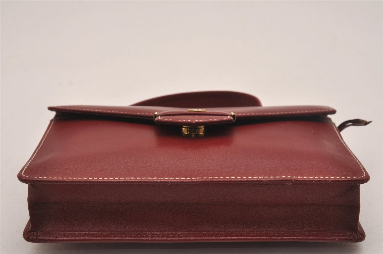 Authentic Christian Dior Vintage Hand Bag Pouch Purse Leather Red CD 5589J