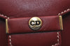 Authentic Christian Dior Vintage Hand Bag Pouch Purse Leather Red CD 5589J