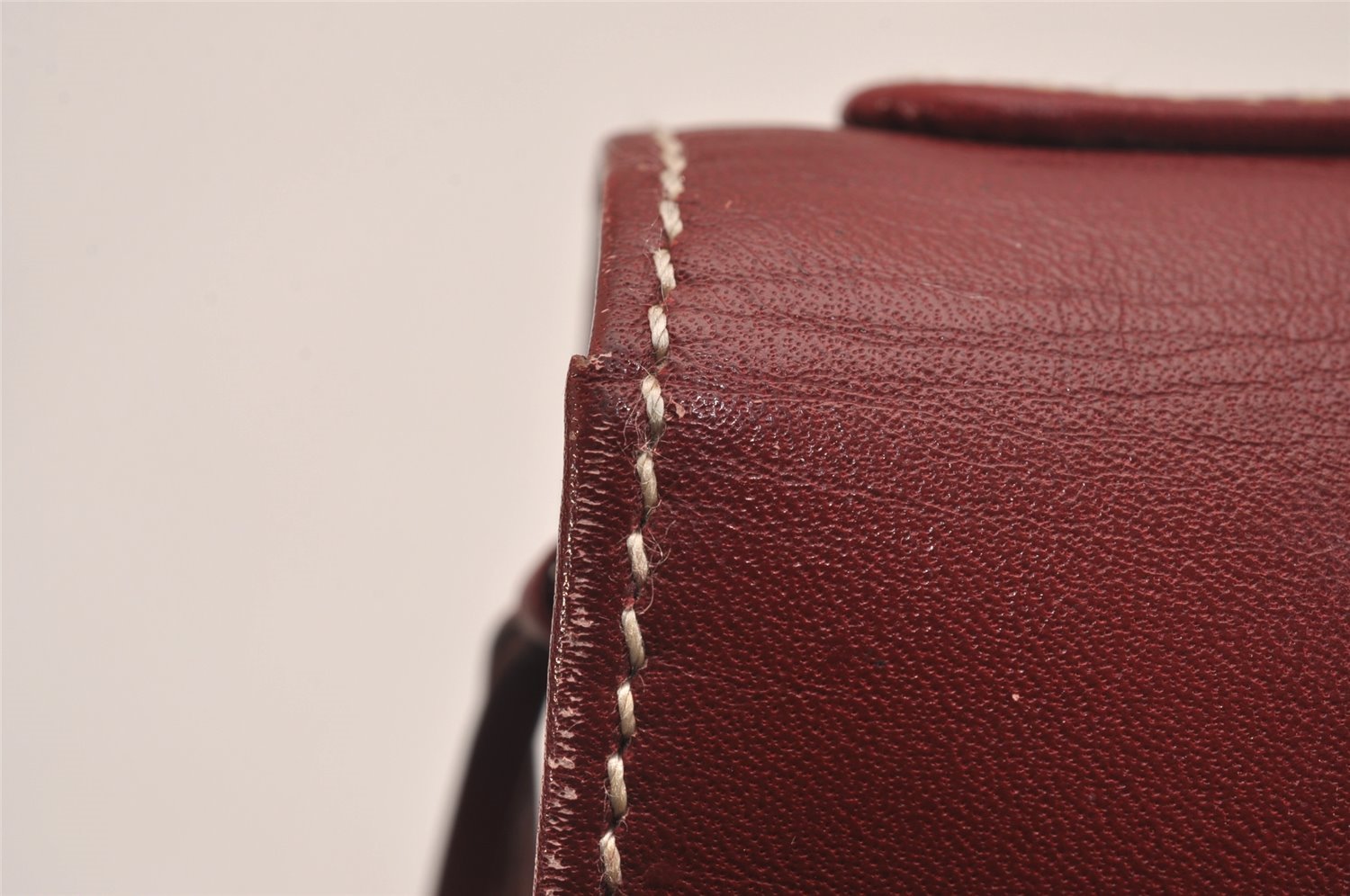 Authentic Christian Dior Vintage Hand Bag Pouch Purse Leather Red CD 5589J