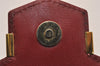 Authentic Christian Dior Vintage Hand Bag Pouch Purse Leather Red CD 5589J