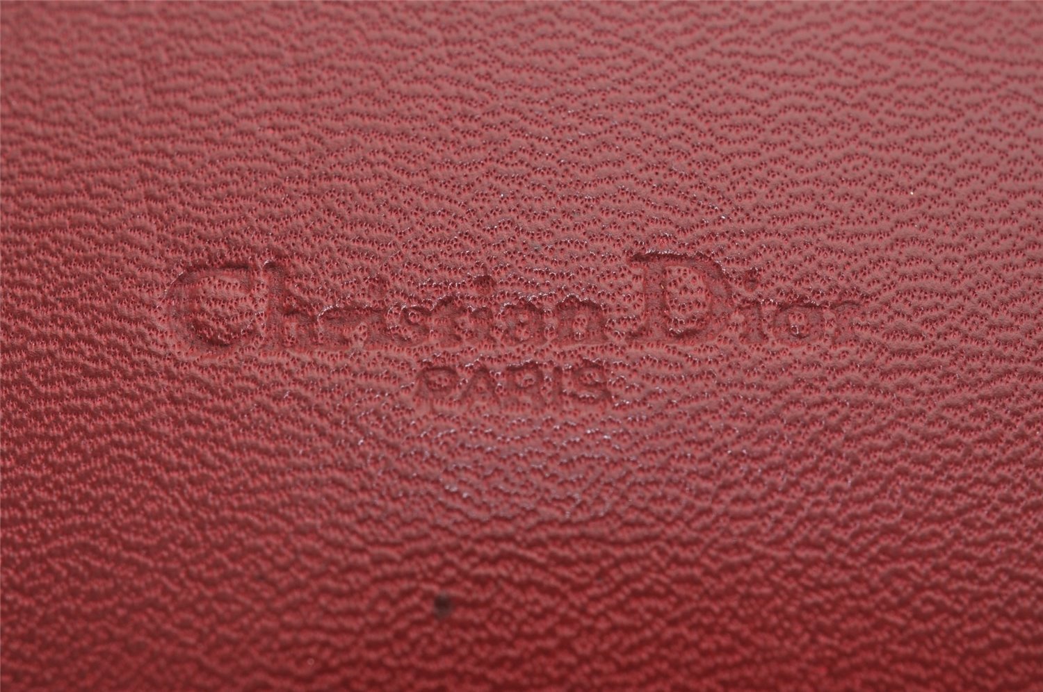 Authentic Christian Dior Vintage Hand Bag Pouch Purse Leather Red CD 5589J