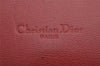Authentic Christian Dior Vintage Hand Bag Pouch Purse Leather Red CD 5589J