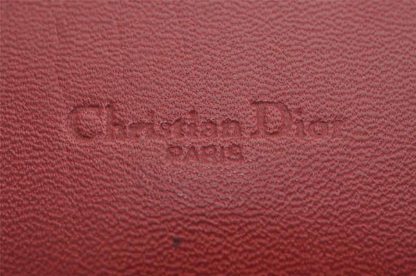 Authentic Christian Dior Vintage Hand Bag Pouch Purse Leather Red CD 5589J