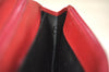 Authentic Christian Dior Vintage Hand Bag Pouch Purse Leather Red CD 5589J