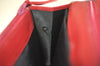 Authentic Christian Dior Vintage Hand Bag Pouch Purse Leather Red CD 5589J