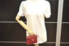 Authentic Christian Dior Vintage Hand Bag Pouch Purse Leather Red CD 5589J