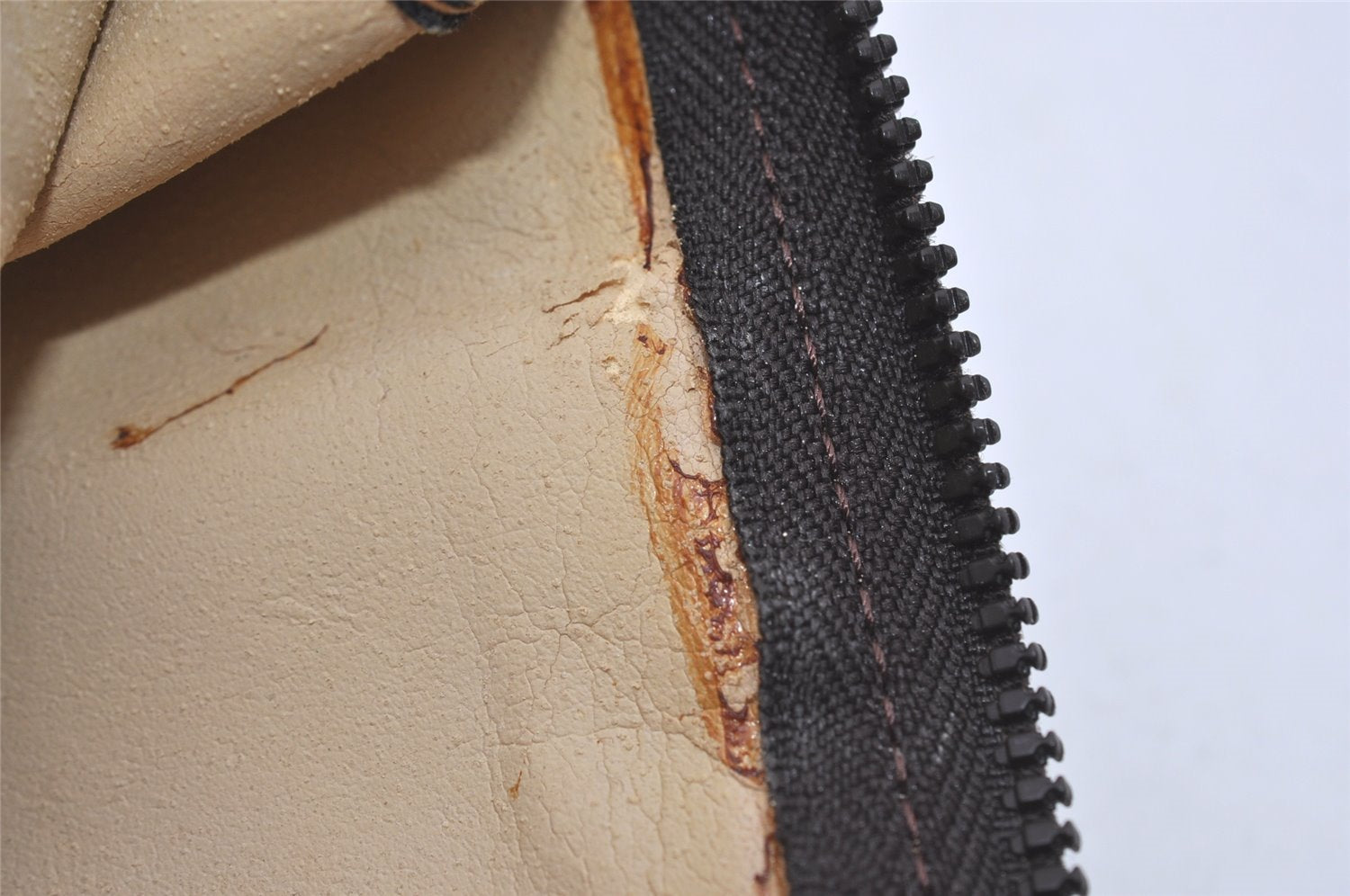 Authentic FENDI Vintage Zucca Pouch Purse Canvas Leather Brown Junk 5590I