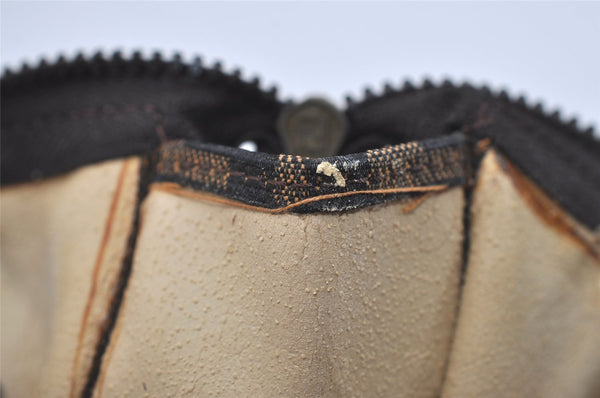Authentic FENDI Vintage Zucca Pouch Purse Canvas Leather Brown Junk 5590I