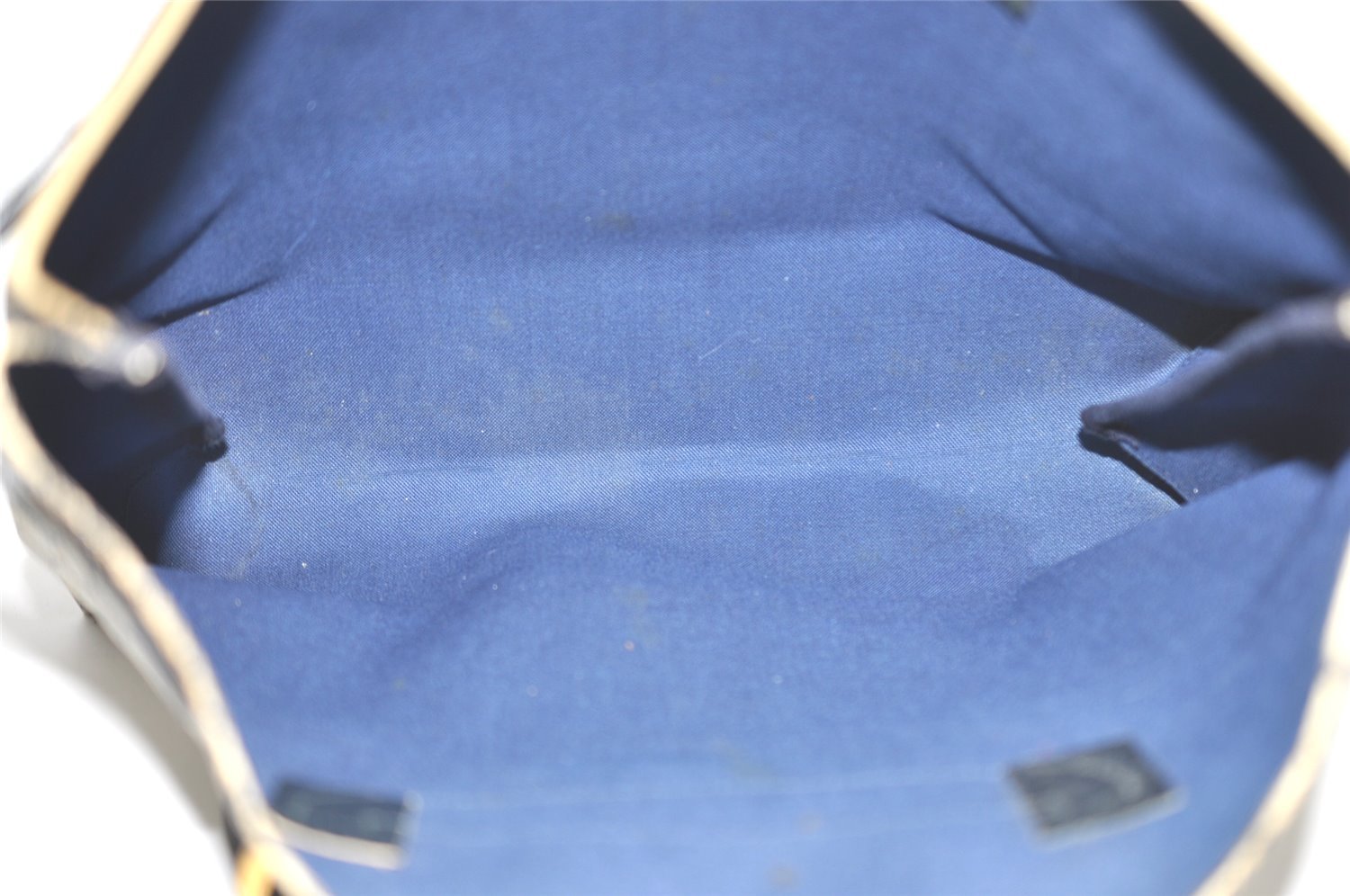 Authentic GUCCI Vintage Shoulder Tote Bag GG PVC Leather Navy Blue 5591I