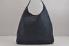 Authentic PRADA Vintage Leather Shoulder Tote Bag Navy Blue 5591J