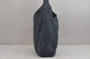 Authentic PRADA Vintage Leather Shoulder Tote Bag Navy Blue 5591J