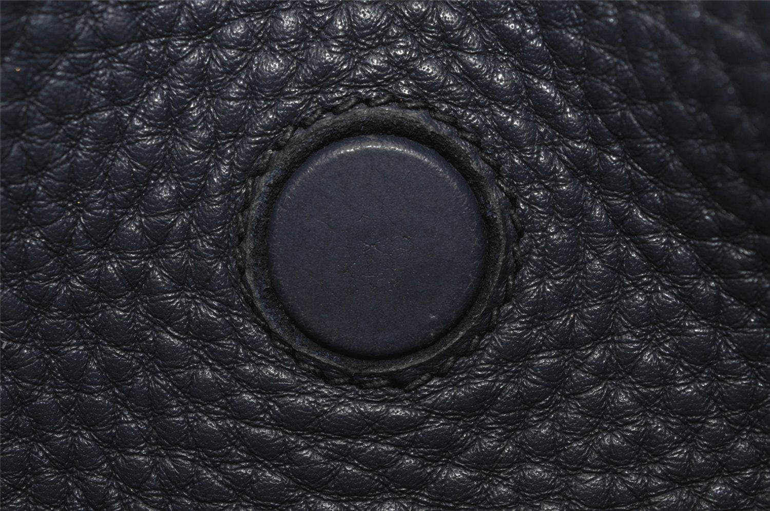 Authentic PRADA Vintage Leather Shoulder Tote Bag Navy Blue 5591J