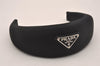 Authentic PRADA Nylon Tessuto Logo Head Band Black Box 5592J