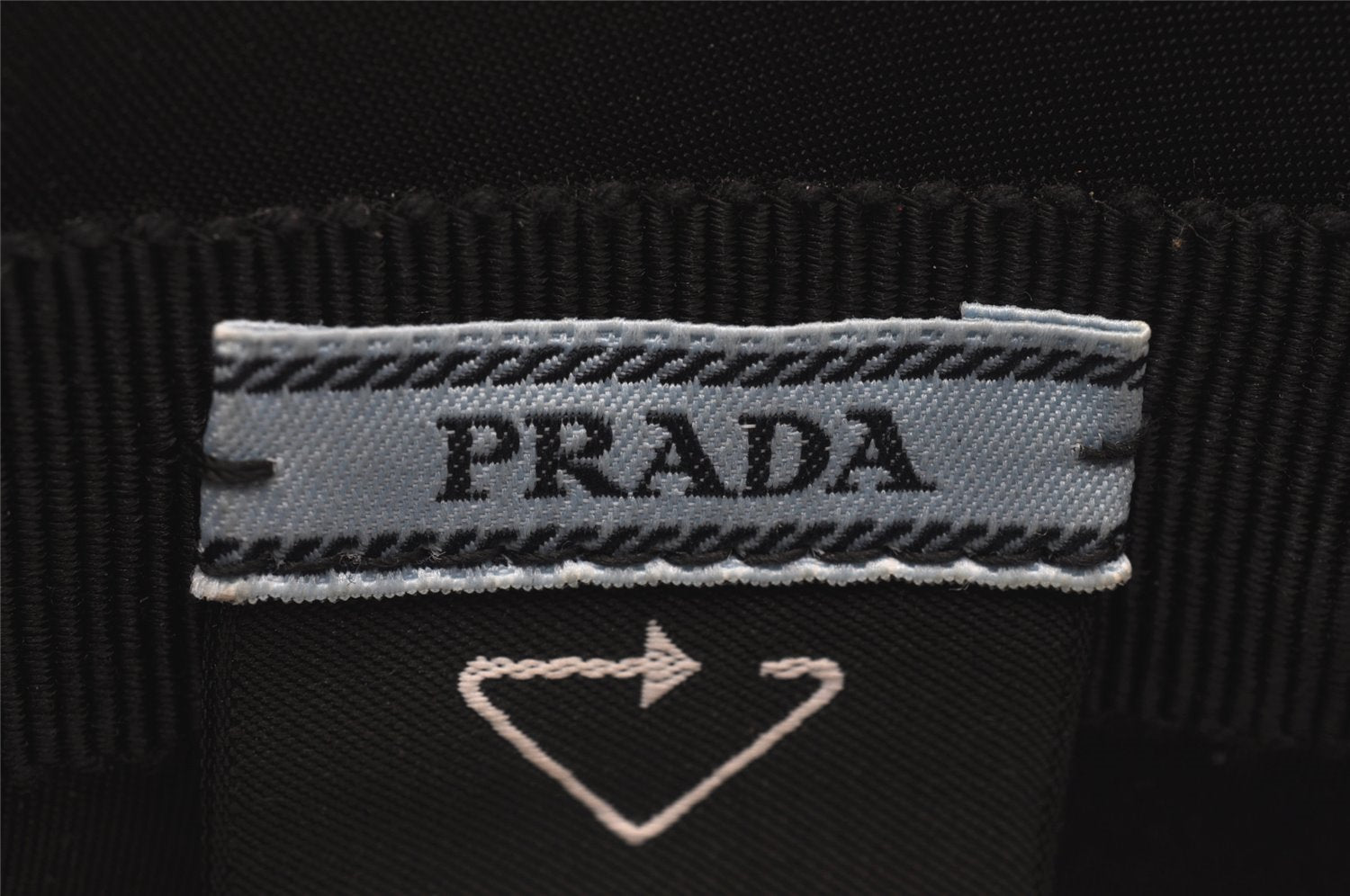Authentic PRADA Nylon Tessuto Logo Head Band Black Box 5592J