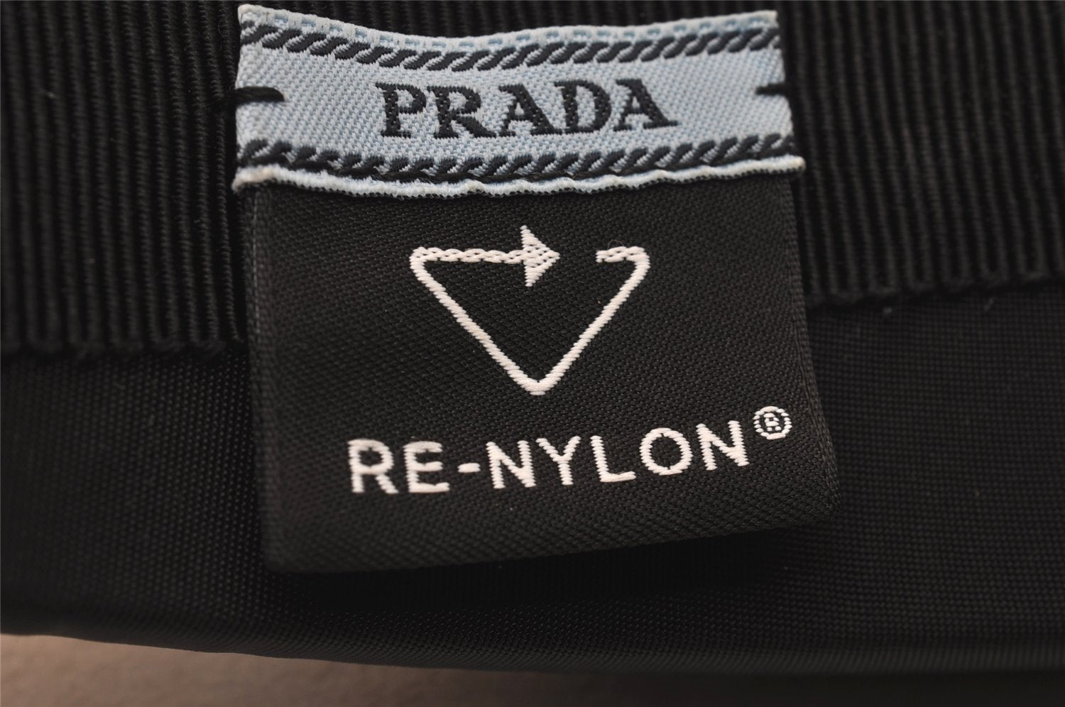Authentic PRADA Nylon Tessuto Logo Head Band Black Box 5592J
