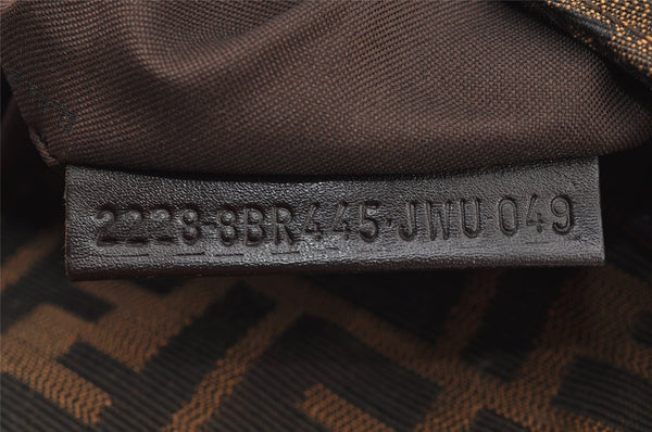Authentic FENDI Zucca Chef Bag Shoulder Bag Canvas Leather Brown Junk 5595I