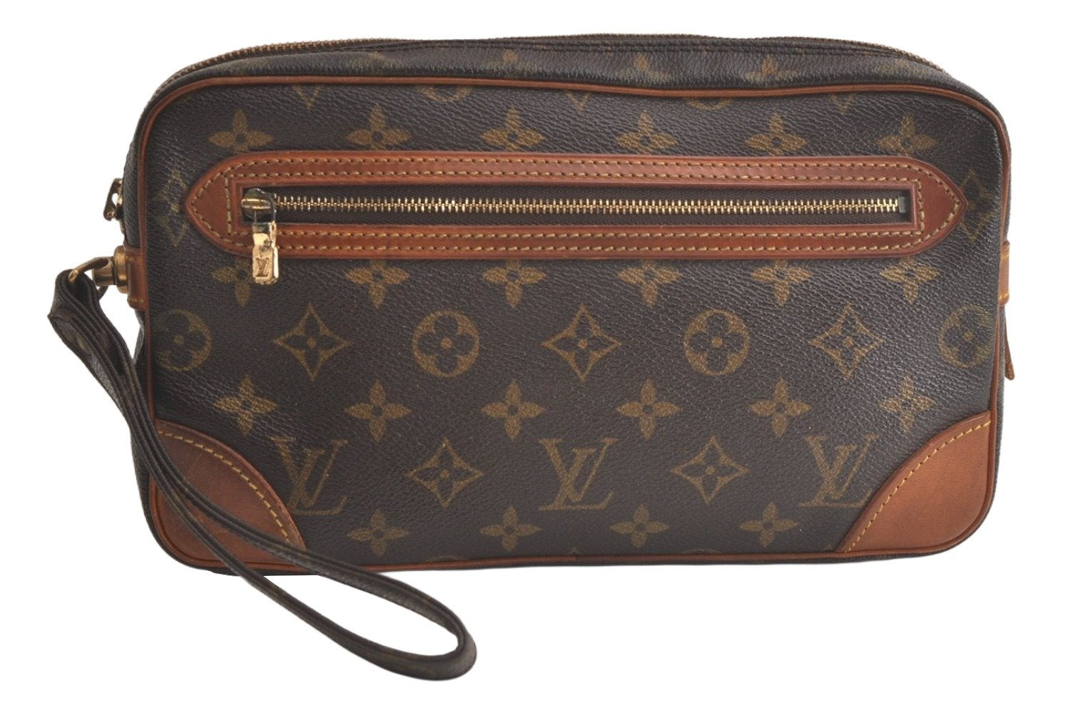 Authentic Louis Vuitton Monogram Marly Dragonne GM M51825 Clutch Bag Junk 5595K