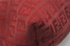 Authentic FENDI Zucchino Shoulder Tote Bag Purse Canvas Leather Red 5599I