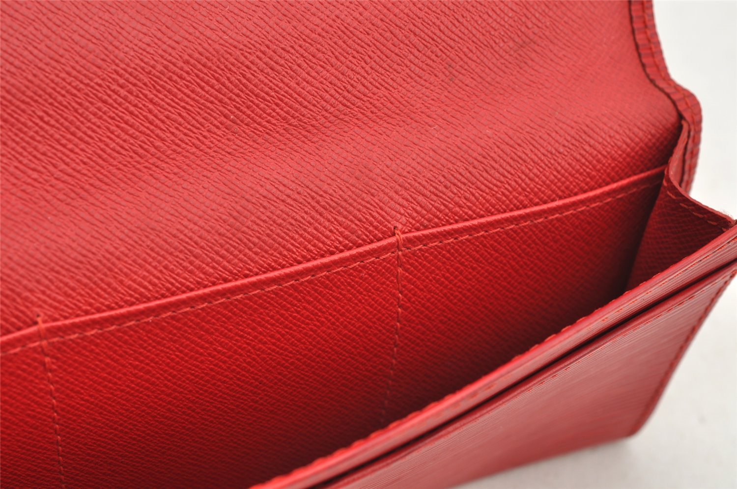 Authentic Louis Vuitton Epi Porte Yen 3 Cartes Credit Wallet Red M63537 LV 5602I