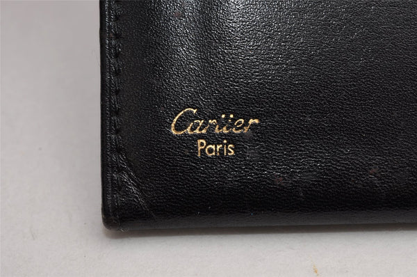 Authentic Cartier Pasha Vintage Card Pass Case Purse Leather Black 5605I