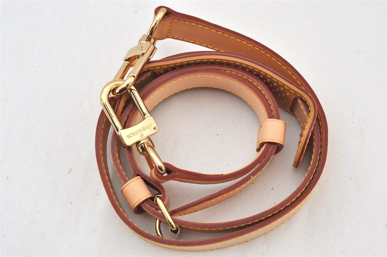 Authentic Louis Vuitton Leather Shoulder Strap Beige 40-46.5