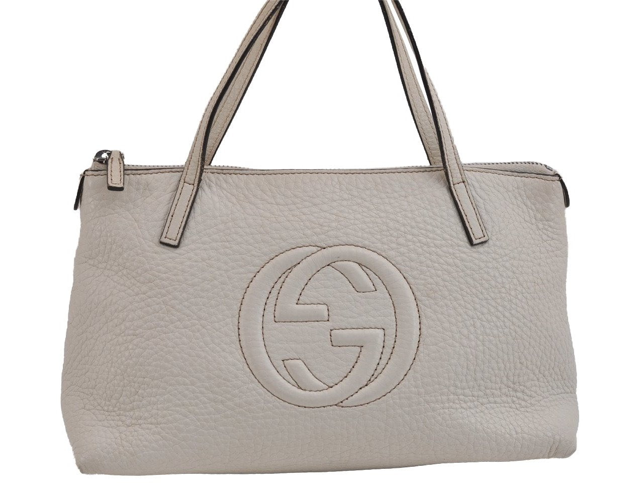 Authentic GUCCI Children's SOHO Leather Tote Hand Bag Purse 340618 White 5606J