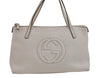 Authentic GUCCI Children's SOHO Leather Tote Hand Bag Purse 340618 White 5606J