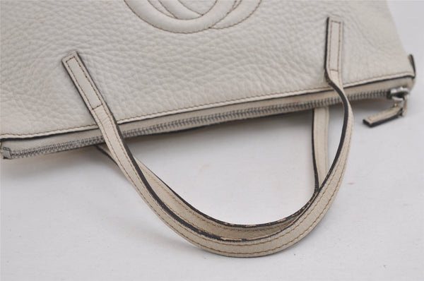 Authentic GUCCI Children's SOHO Leather Tote Hand Bag Purse 340618 White 5606J