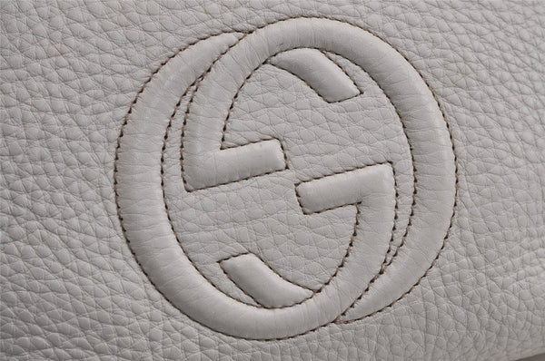 Authentic GUCCI Children's SOHO Leather Tote Hand Bag Purse 340618 White 5606J