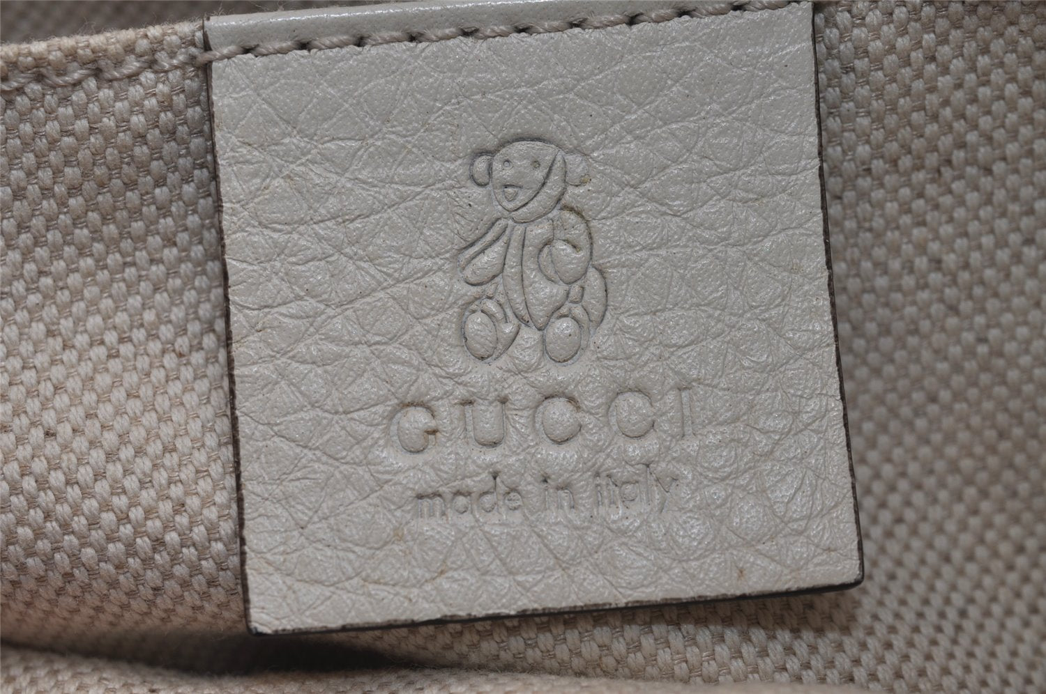 Authentic GUCCI Children's SOHO Leather Tote Hand Bag Purse 340618 White 5606J