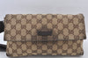 Authentic GUCCI Vintage Waist Body Bag Purse Canvas Leather 146304 Brown 5609K