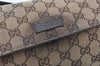 Authentic GUCCI Vintage Waist Body Bag Purse Canvas Leather 146304 Brown 5609K