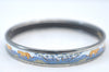 Authentic HERMES Email PM Bangle Lion Motif Silver Blue 5610G