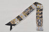 Auth Louis Vuitton Monogram Bandeaux BB Lets Go Scarf Silk Black M76442 LV 5610J