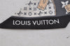 Auth Louis Vuitton Monogram Bandeaux BB Lets Go Scarf Silk Black M76442 LV 5610J