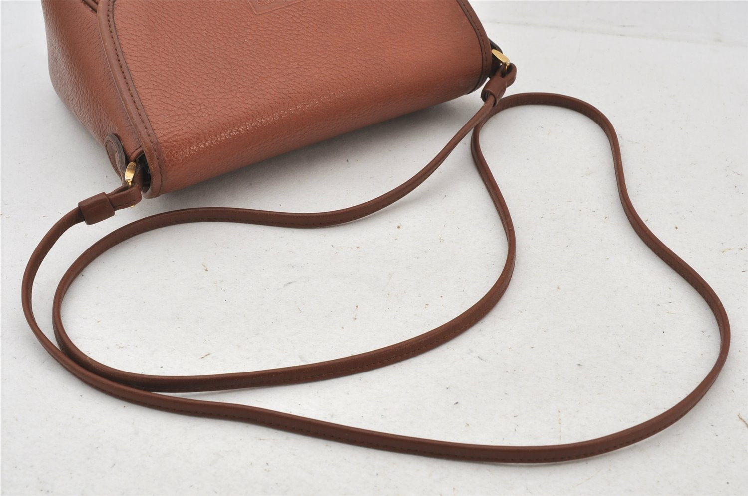 Authentic Burberrys Leather Shoulder Cross Body Bag Purse Brown Box 5611K